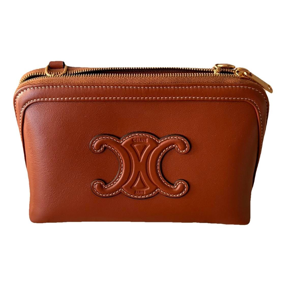 Leather clutch bag