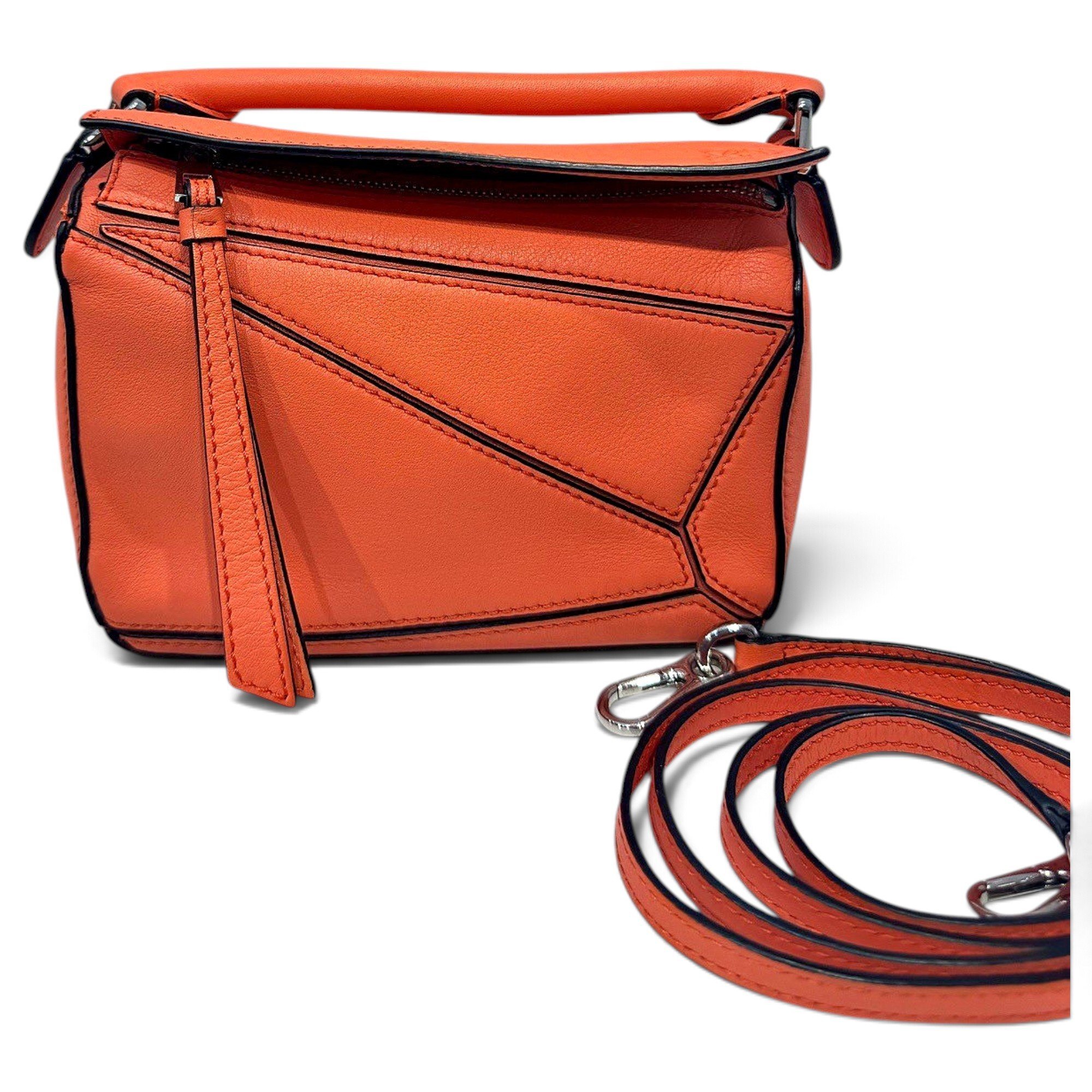 Puzzle leather handbag