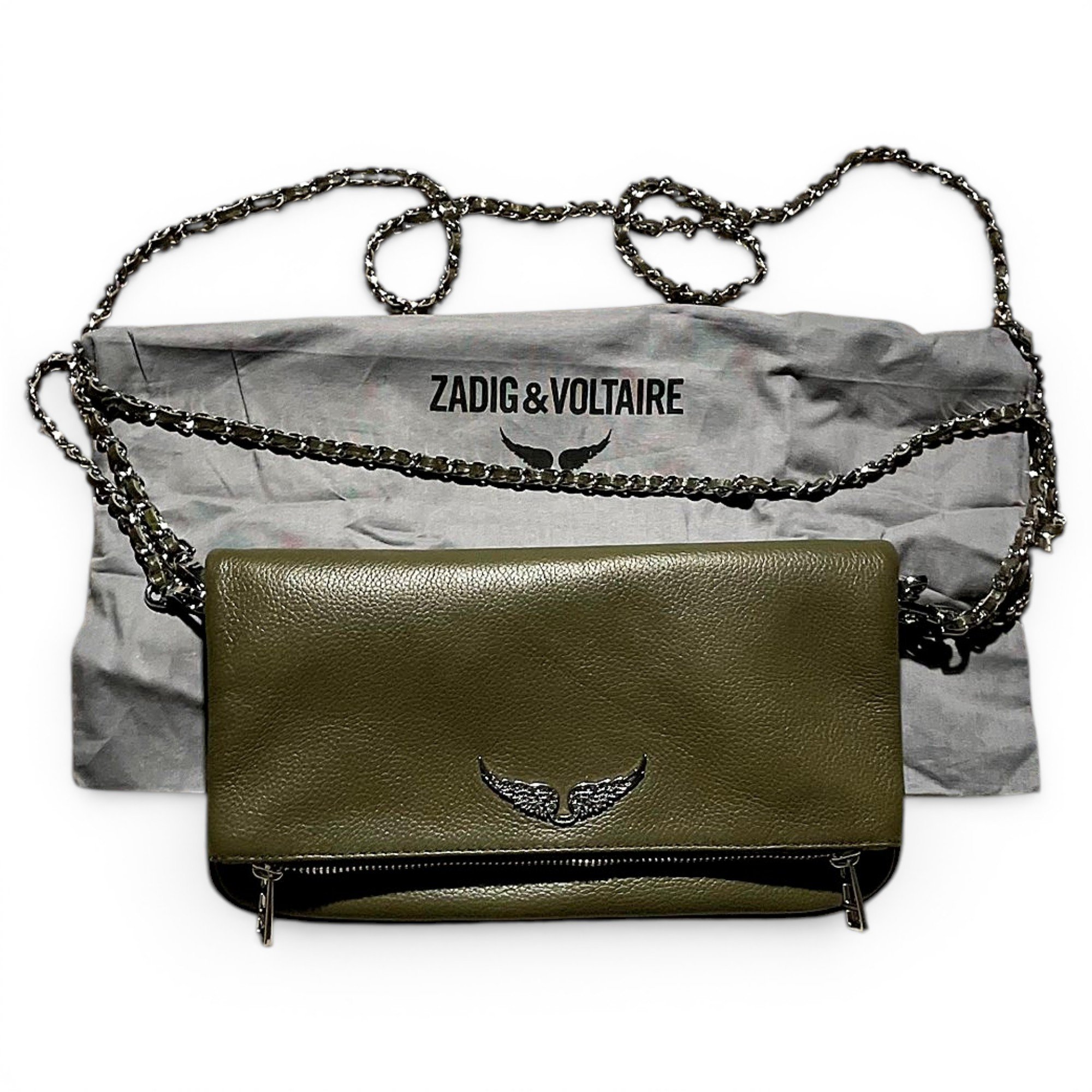 Rock leather clutch bag