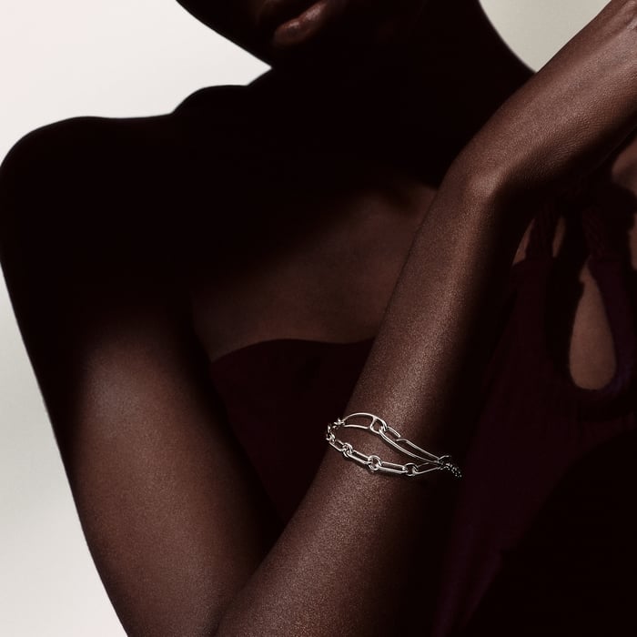Sans Coloris Chaine d'Ancre Punk Bracelet, Small Model