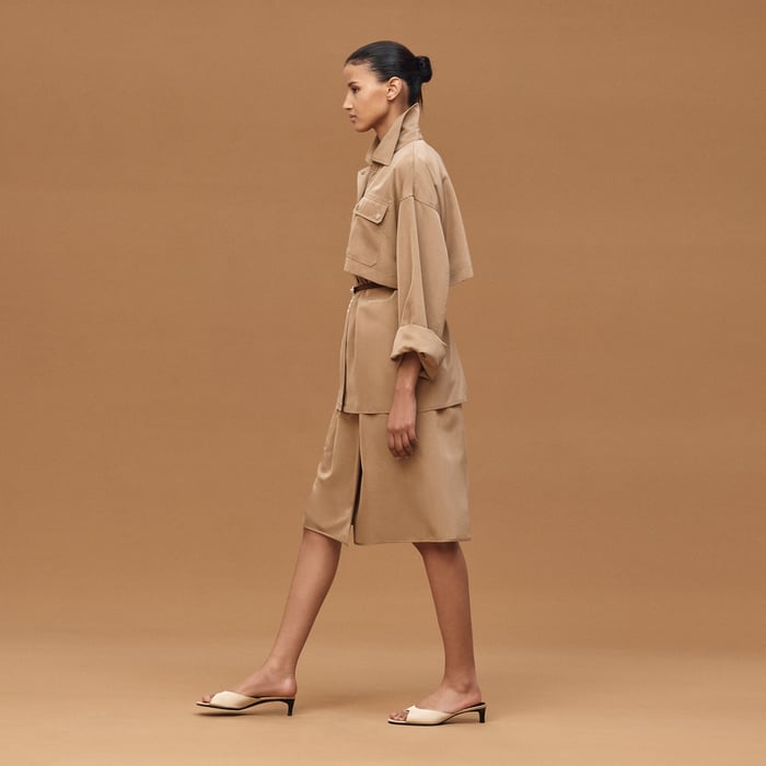 Beige Zénith Short Safari Coat
