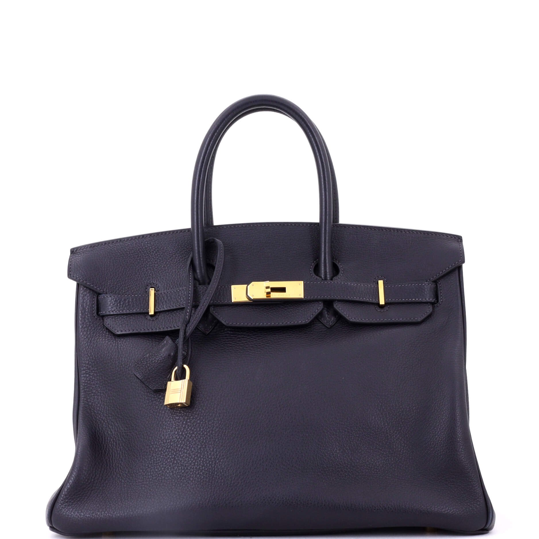 Hermes Birkin Handbag Bleu Marine Togo with Gold Hardware 35