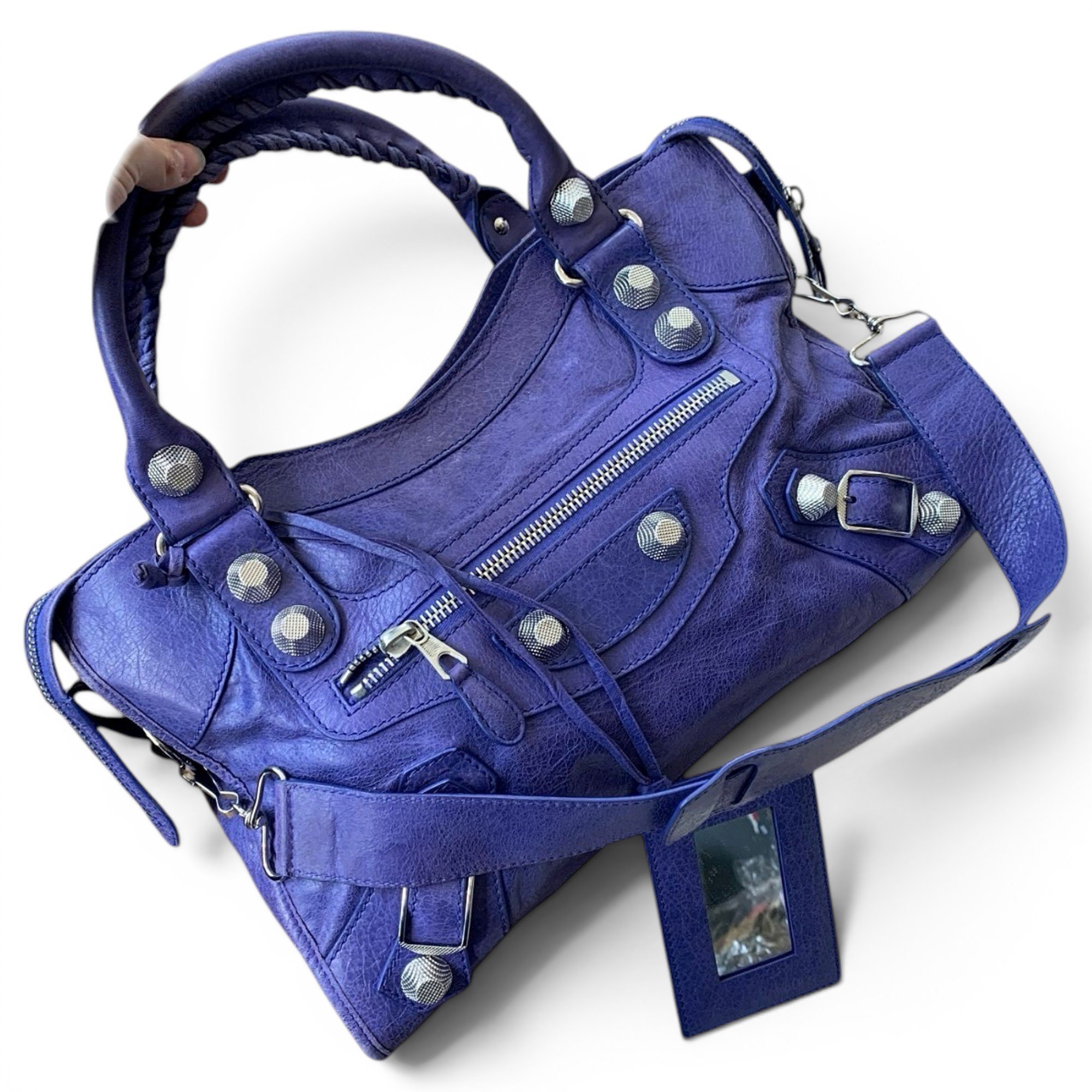 City leather handbag