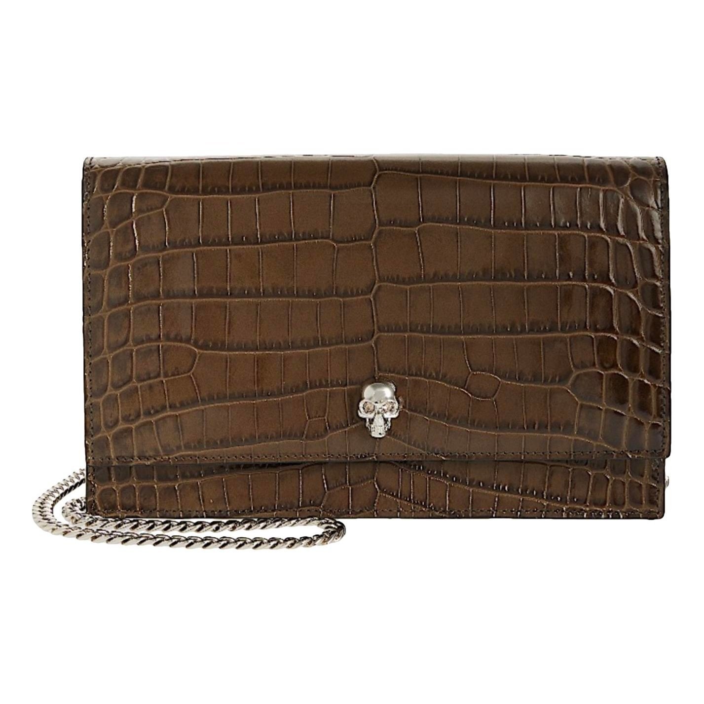 Skull leather handbag