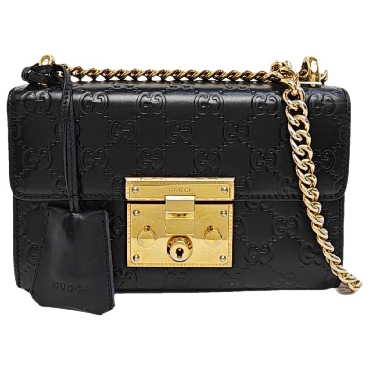 Padlock leather crossbody bag