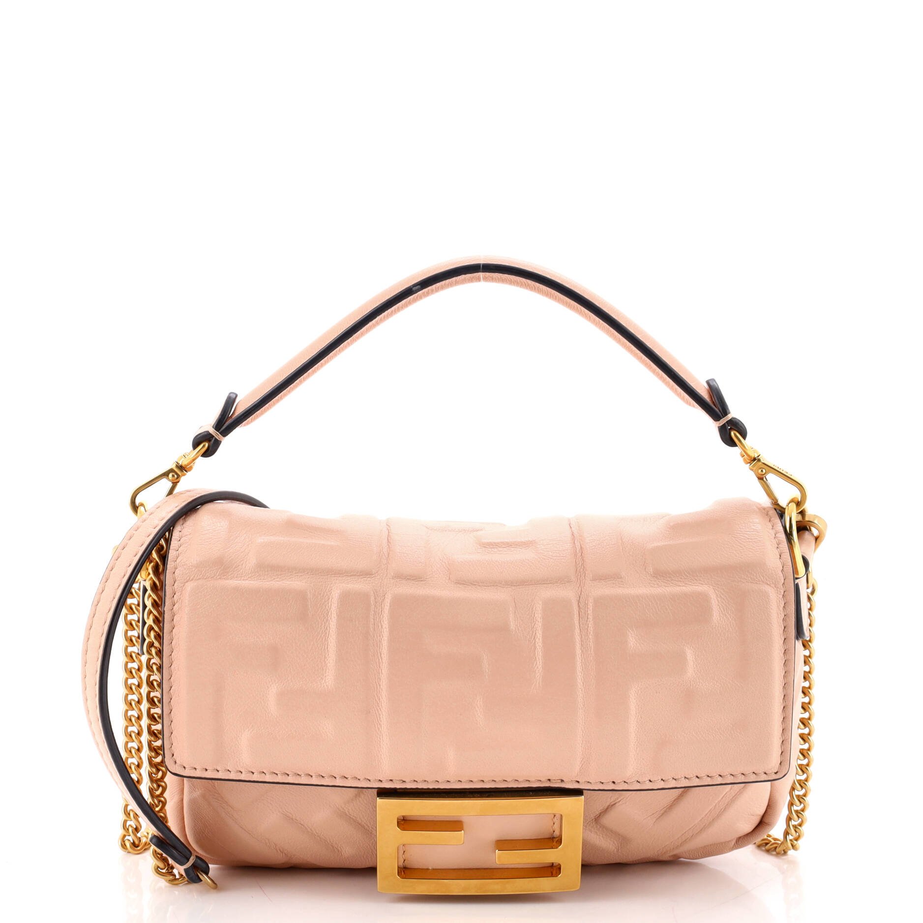 Baguette NM Bag Zucca Embossed Leather Mini