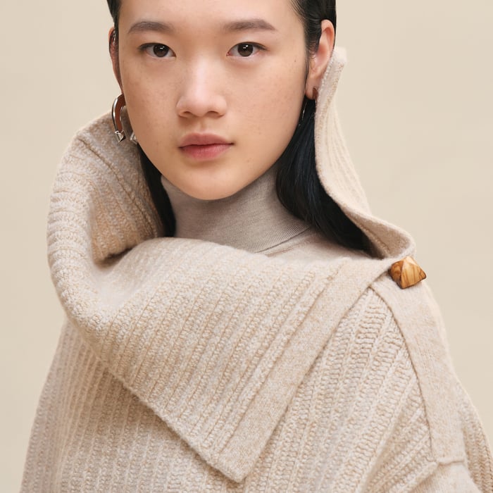 Beige Camel Long-sleeve Tunic Dress