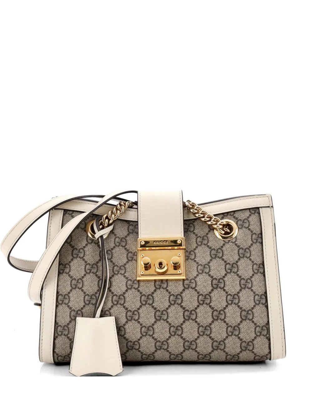 Padlock Chain Tote GG Coated Canvas with Leather Small shoulder bag