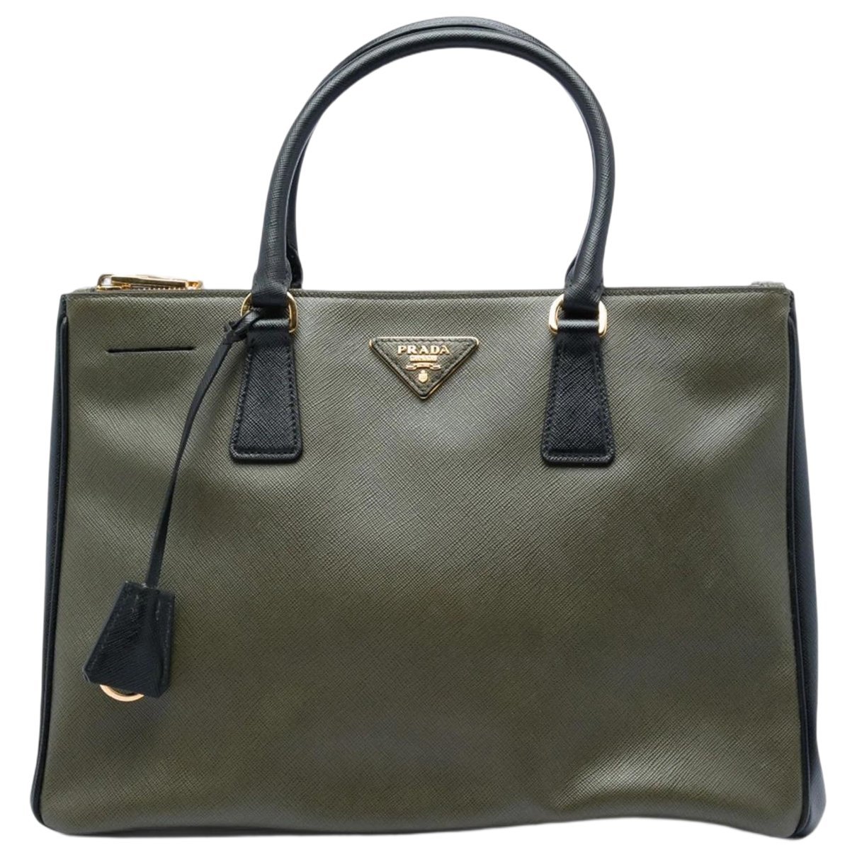 Double leather satchel