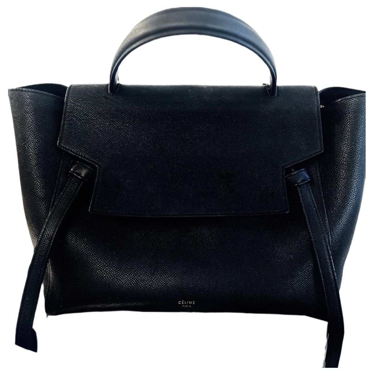 Black Belt leather satchel