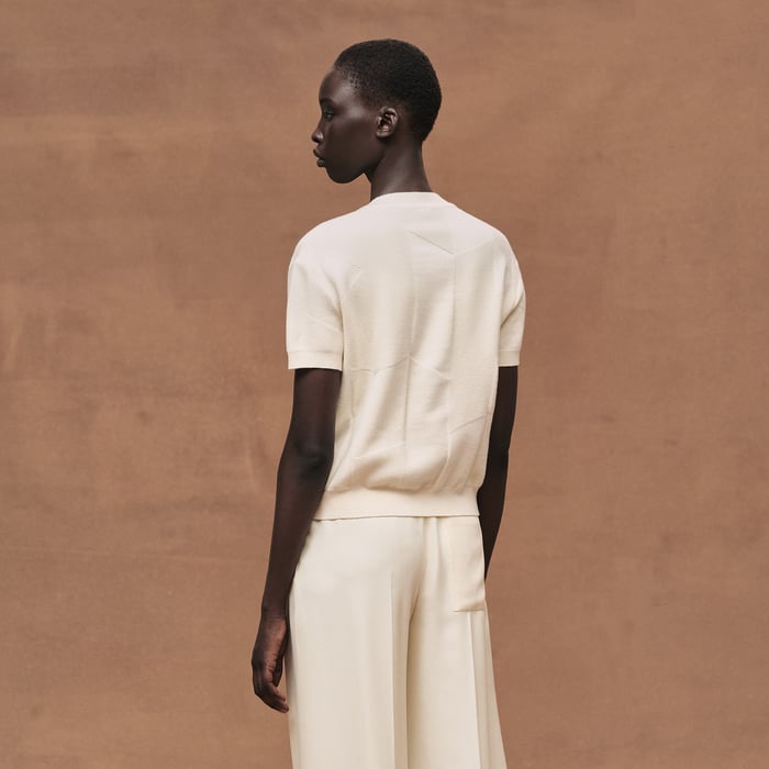 Blanc Naturel "H Voyage" Short-sleeve Sweater