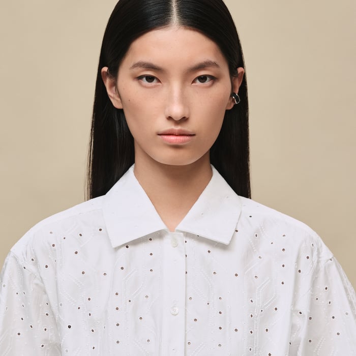Blanc Embroidered Drawstring Dress
