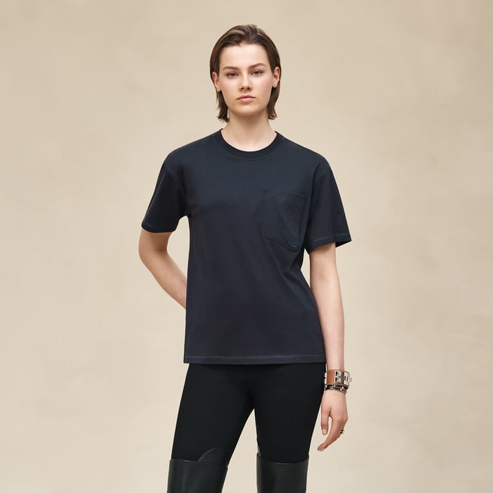 Bleu Noir Maxi Embroidered Pocket T-shirt