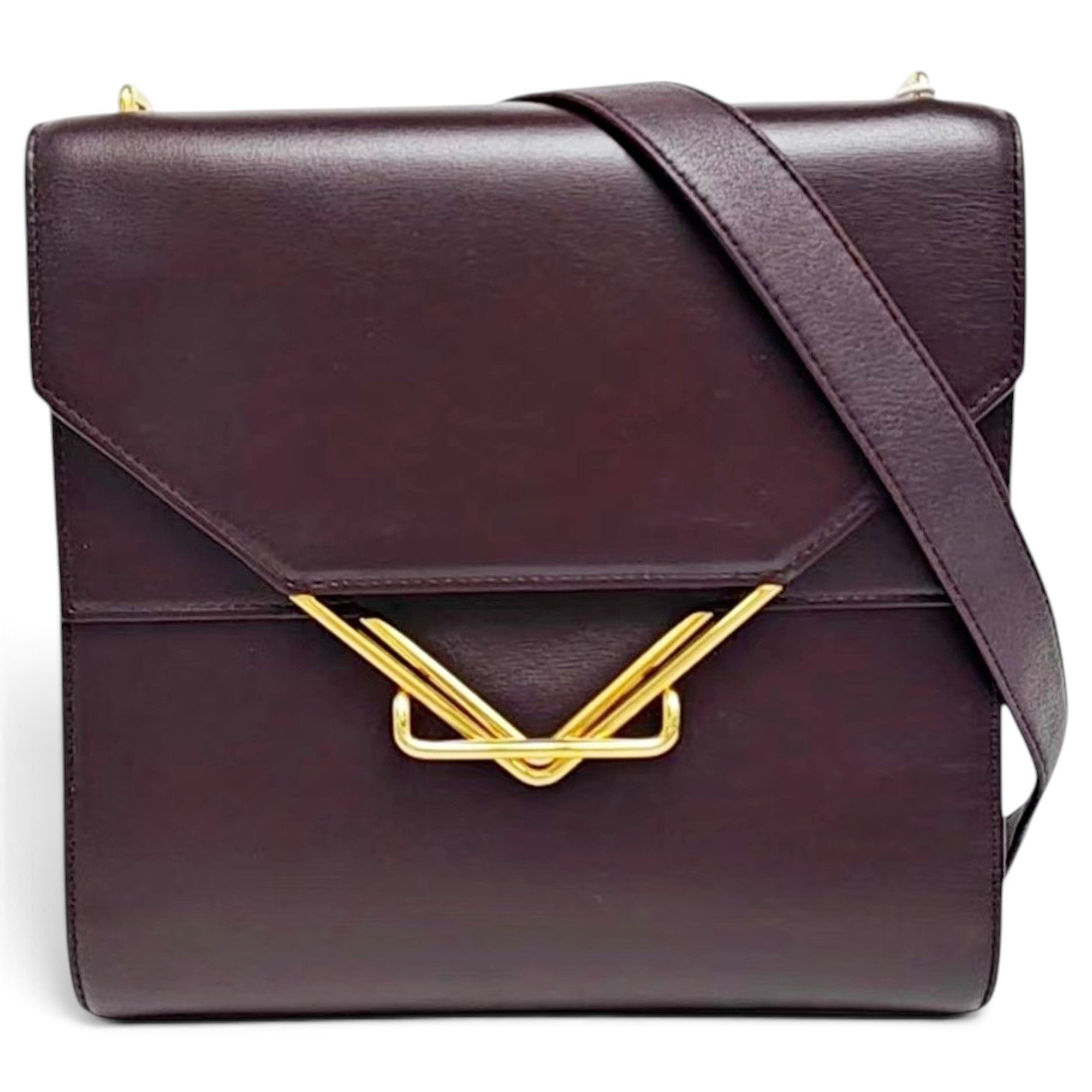 Clip leather handbag