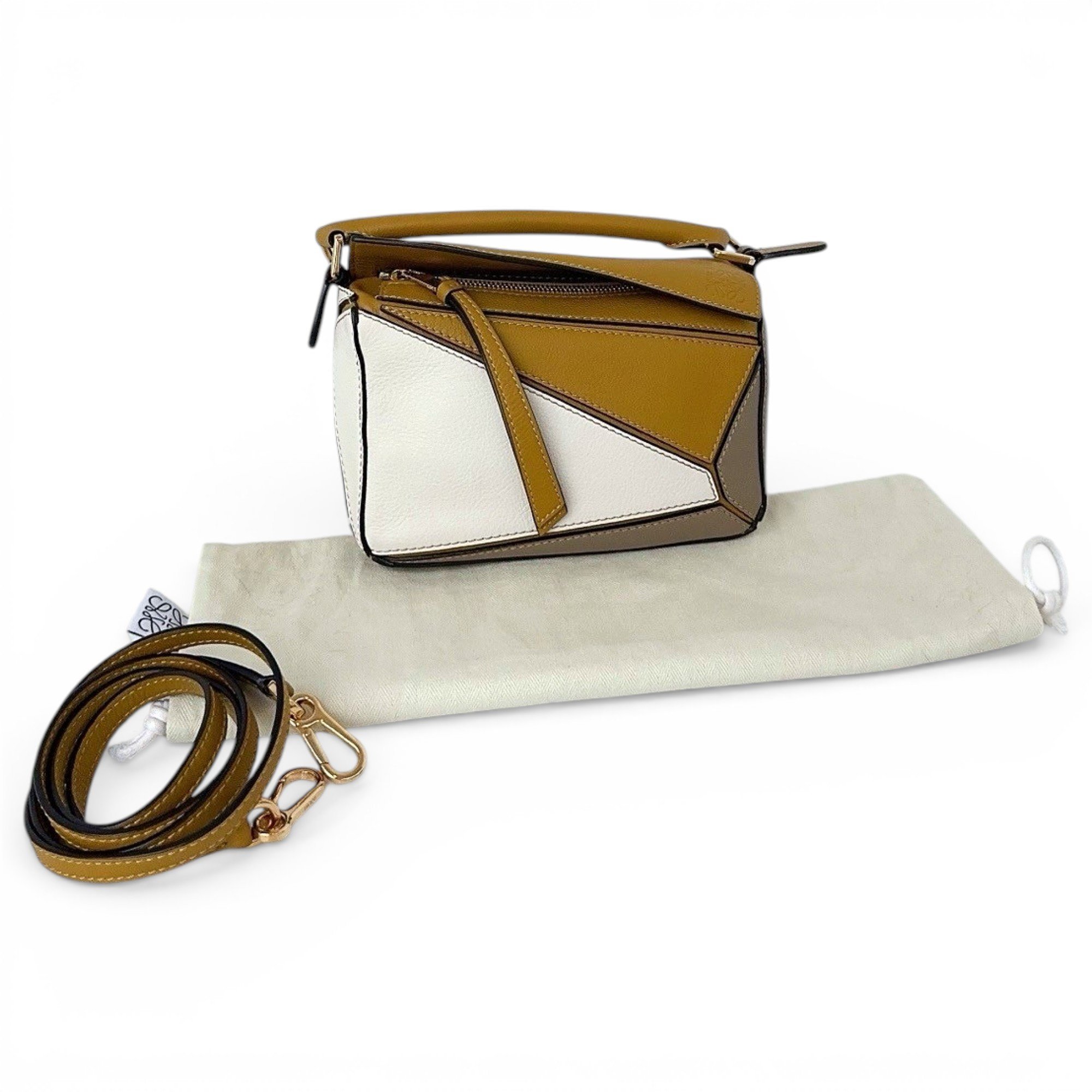 Puzzle leather handbag