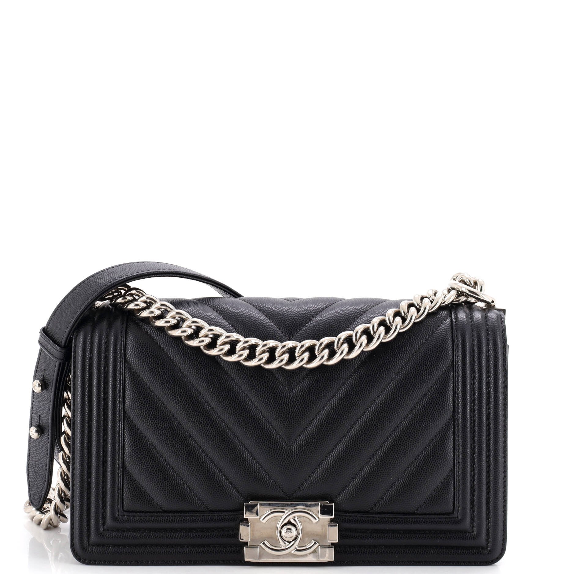 Boy Flap Bag Chevron Caviar Old Medium