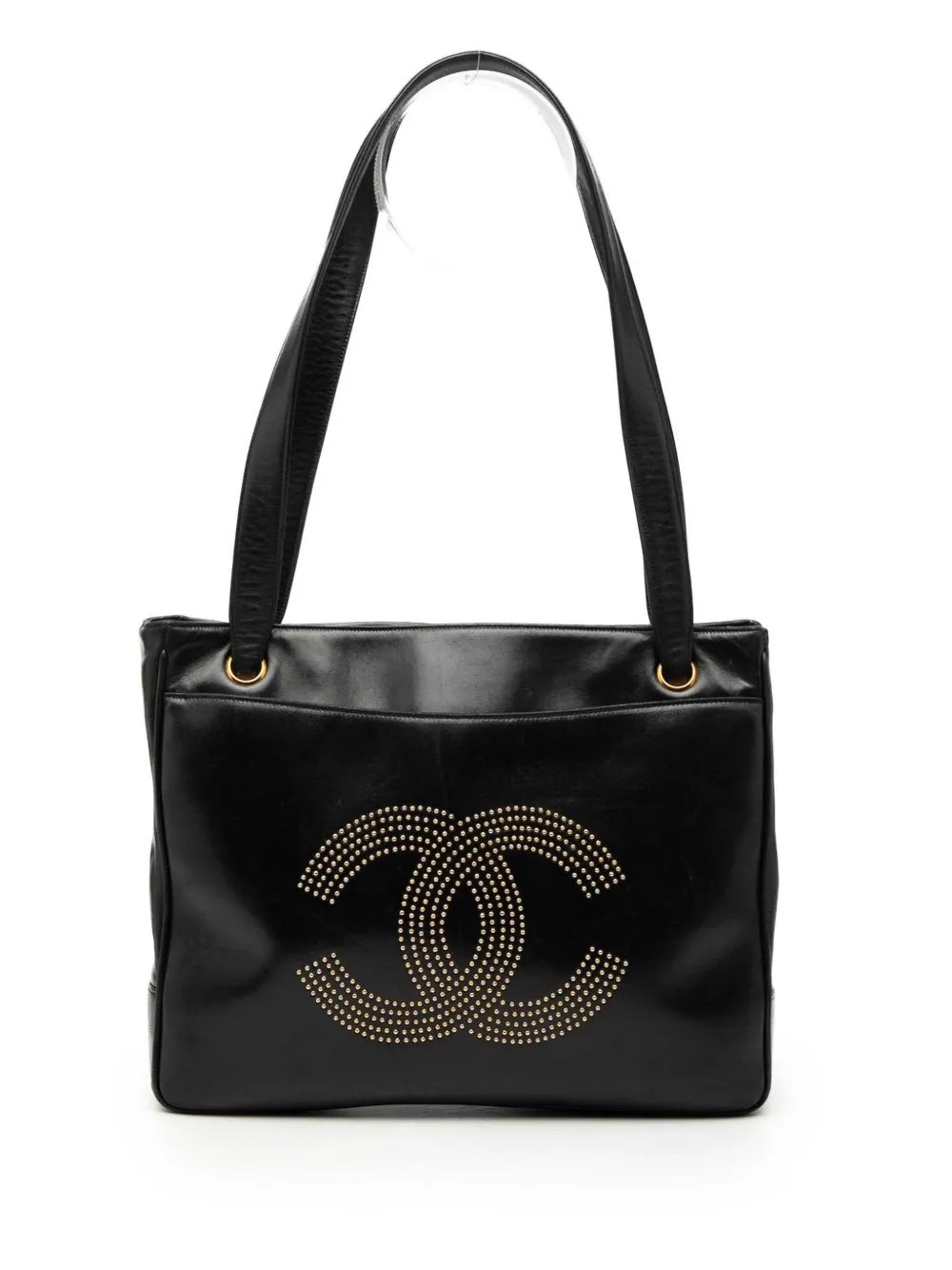 1991-1994 Lambskin CC Studded Logo Tote shoulder bag