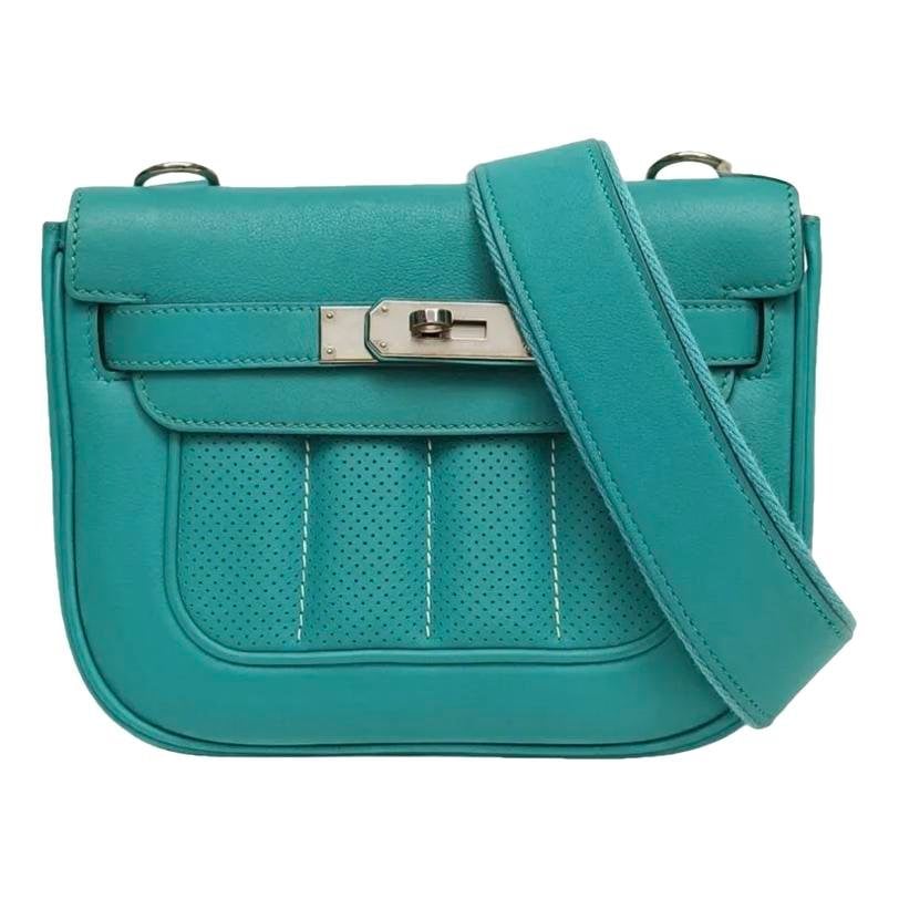 Hermes Berline 28 Handbag Turquoise Toile H Berline Canvas 2016