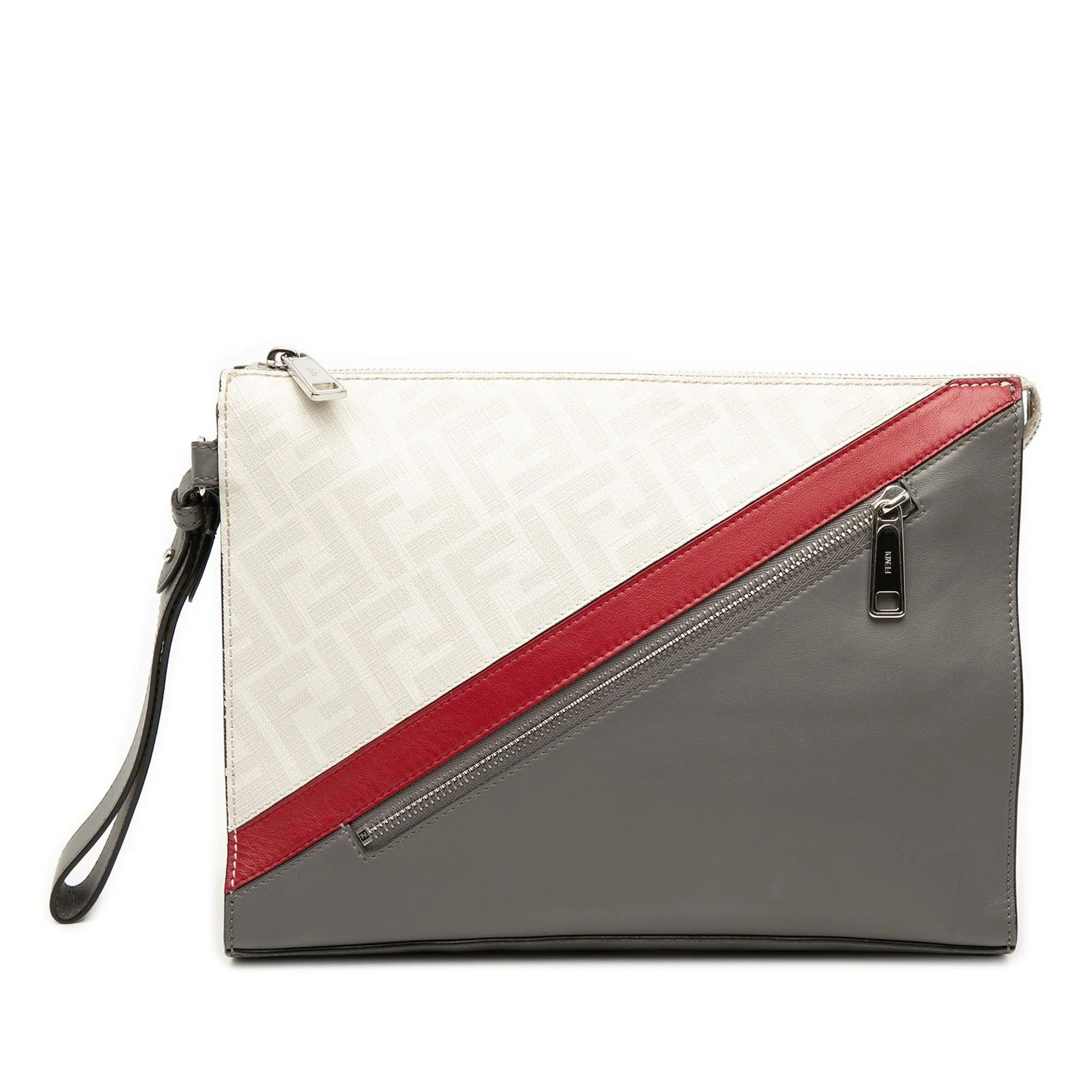FF leather clutch bag