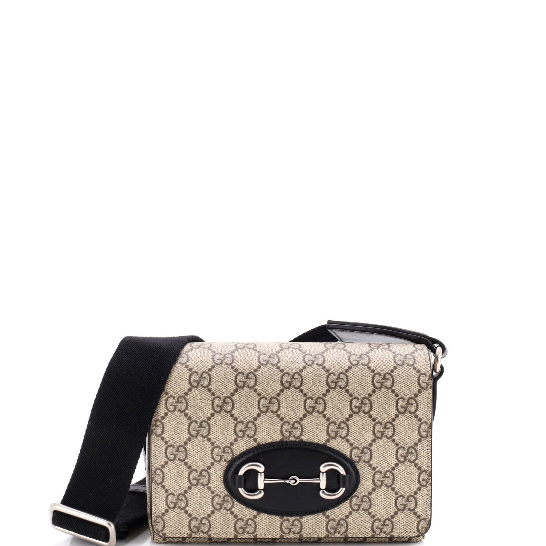Horsebit 1955 Full Flap Shoulder Bag GG Coated Canvas Mini