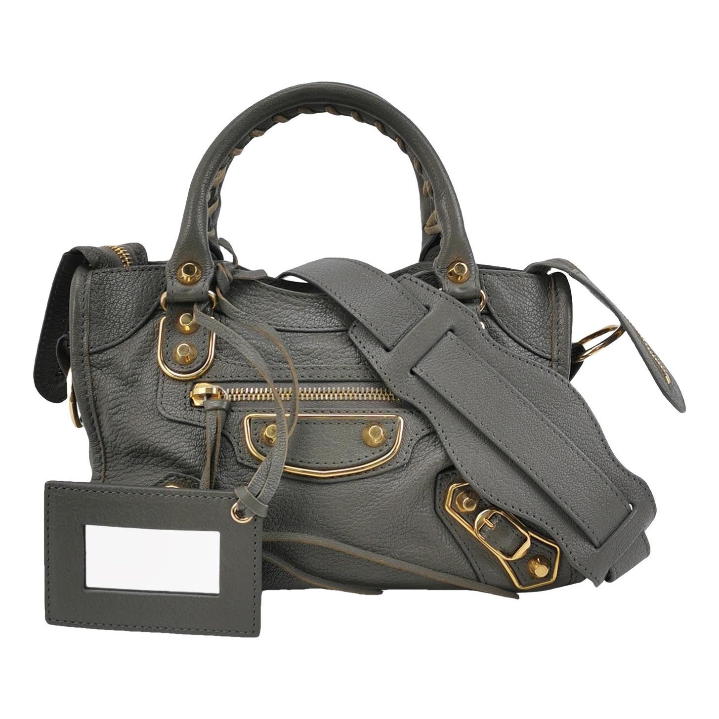 City leather handbag