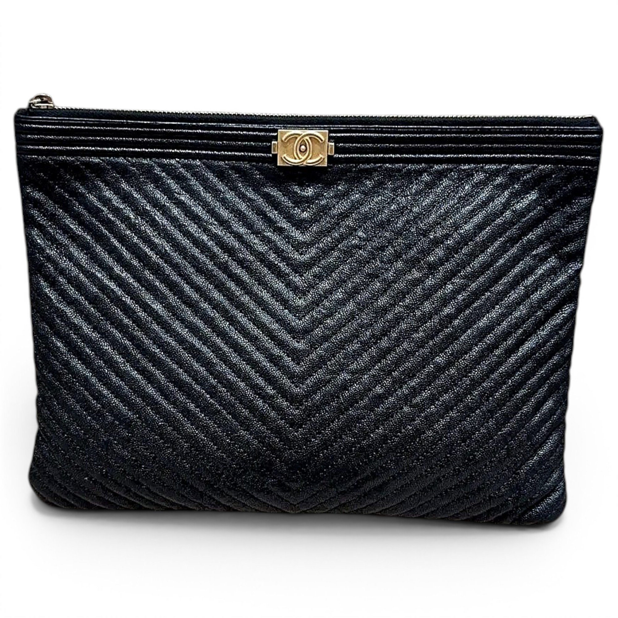 Boy leather clutch bag
