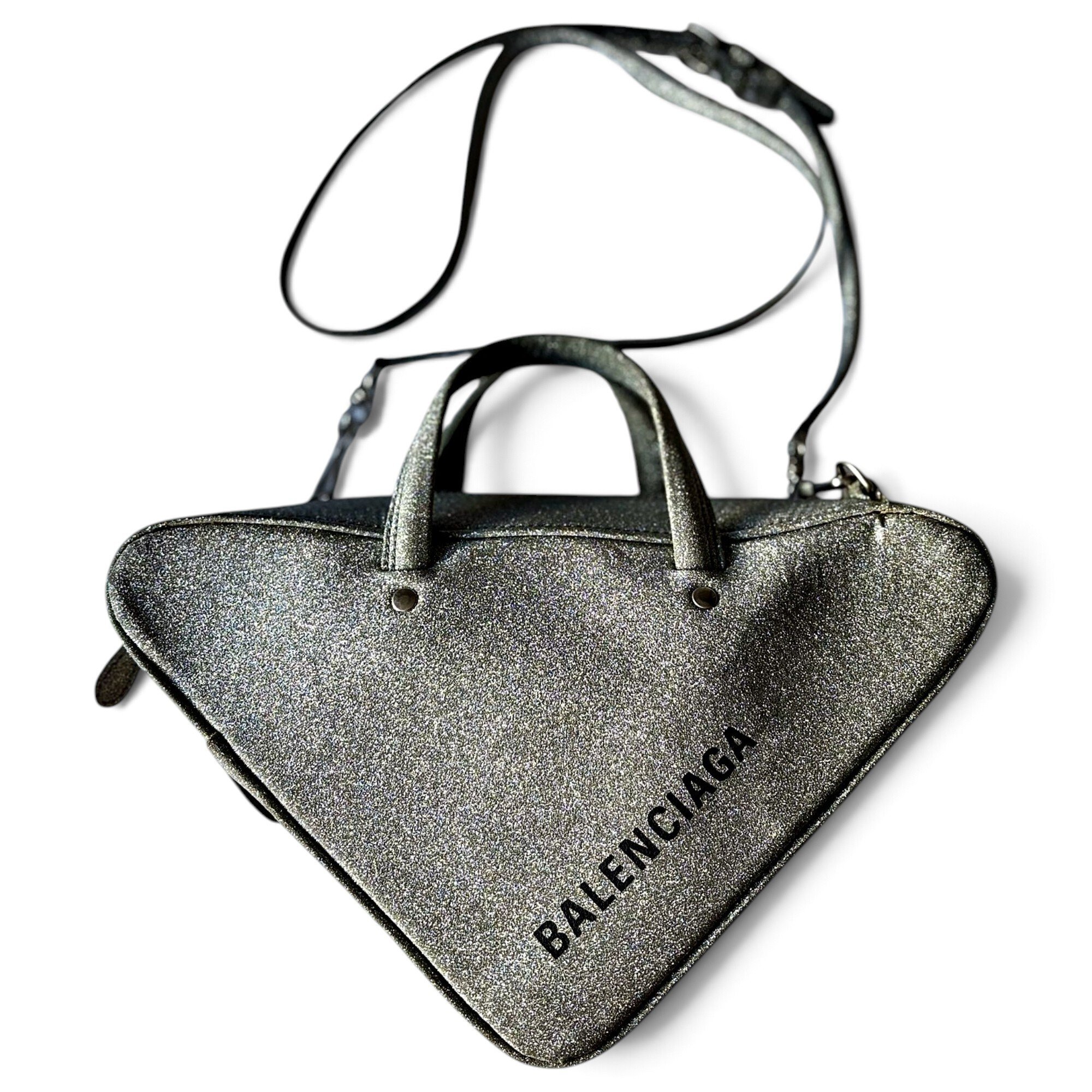 Triangle glitter handbag