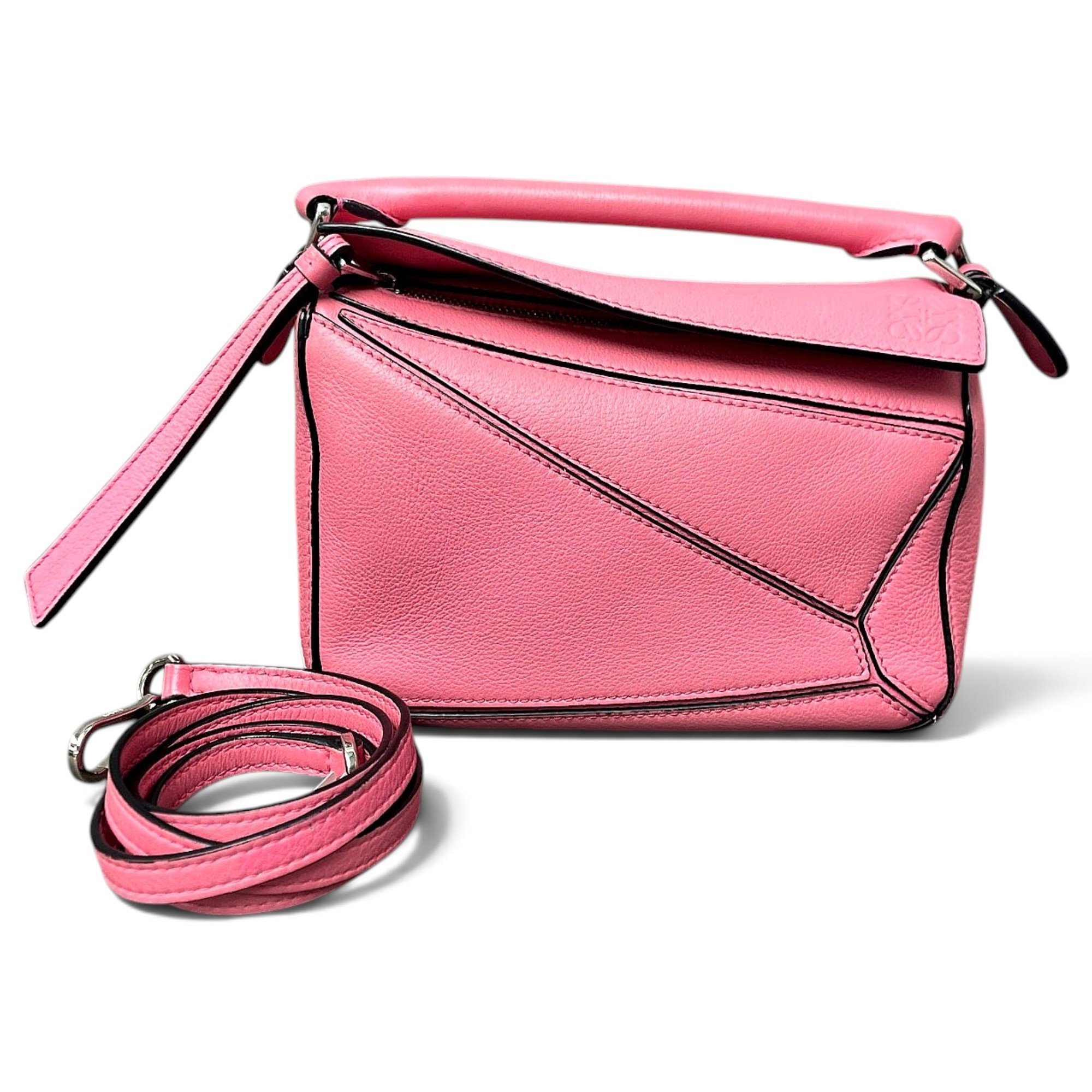 Puzzle leather handbag