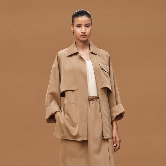 Beige Zénith Short Safari Coat