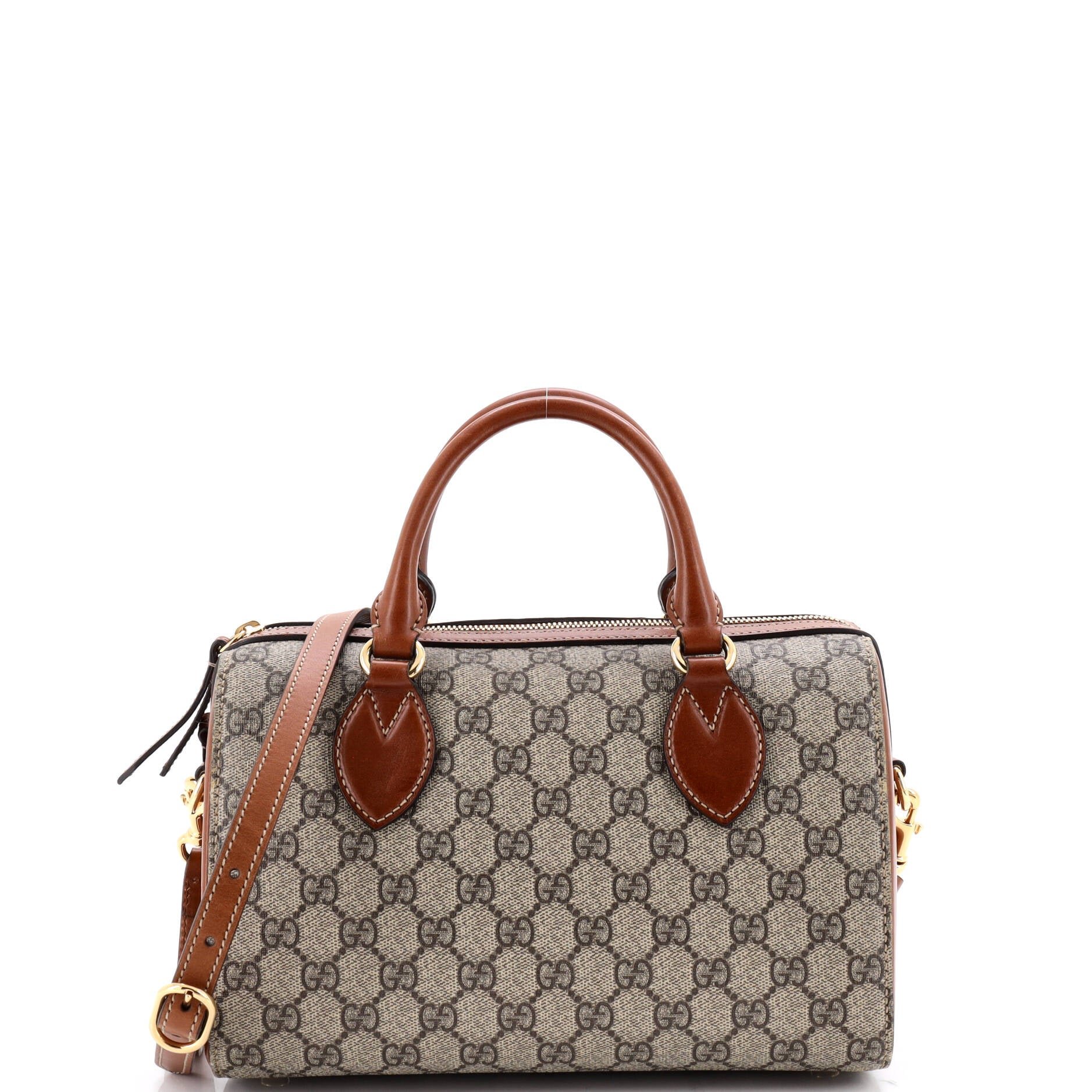 Convertible Boston Bag GG Coated Canvas and Leather Small