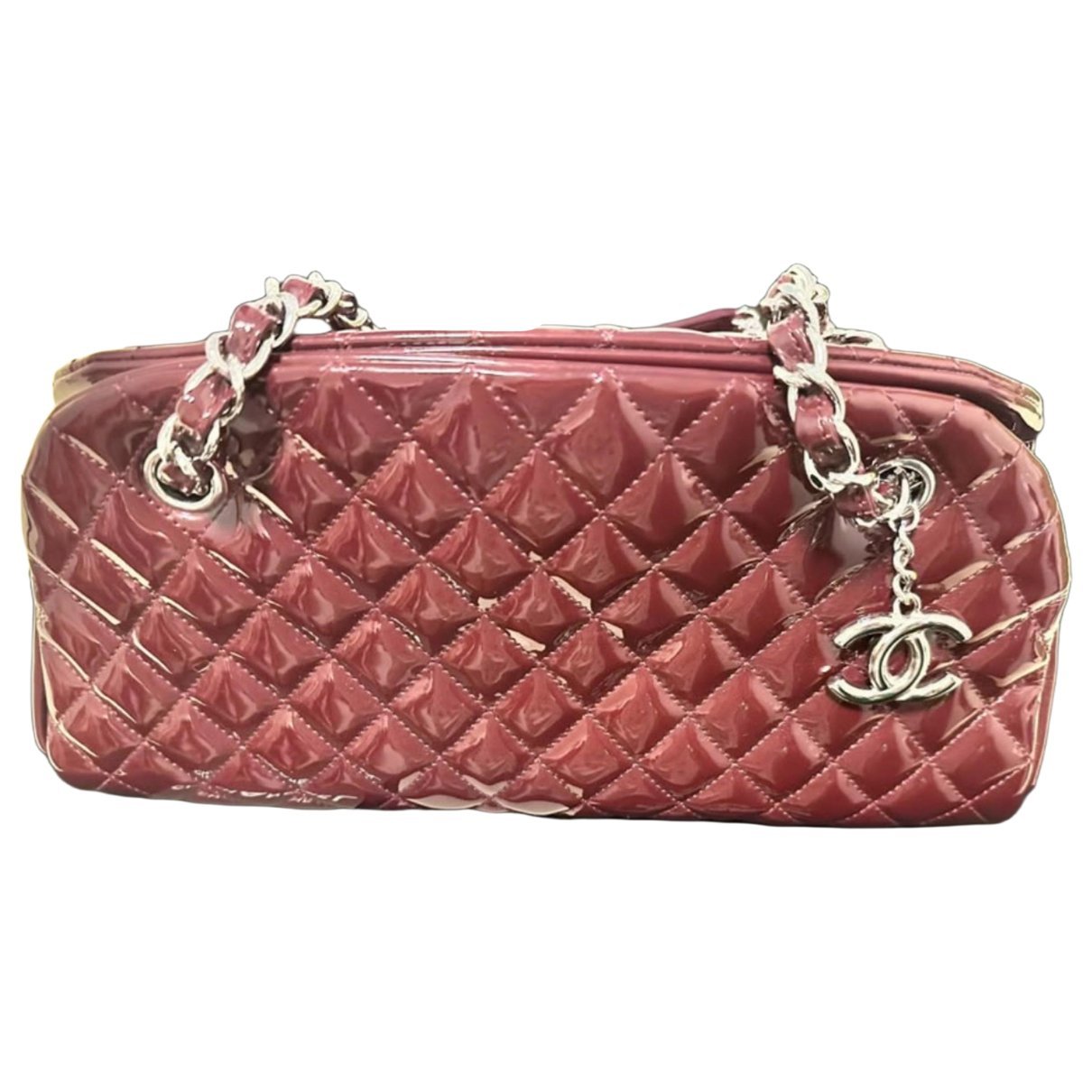Trendy CC patent leather handbag