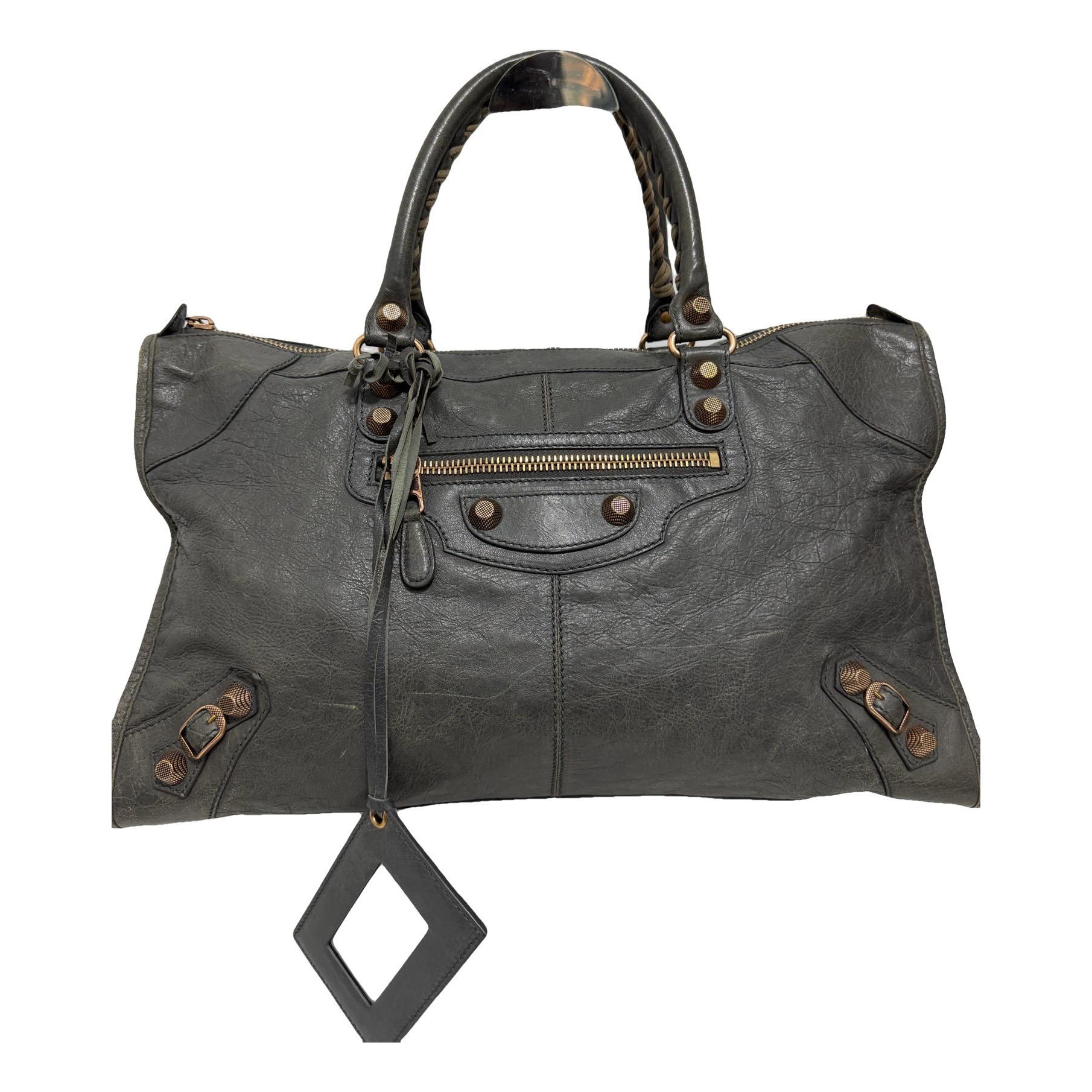 Work leather handbag