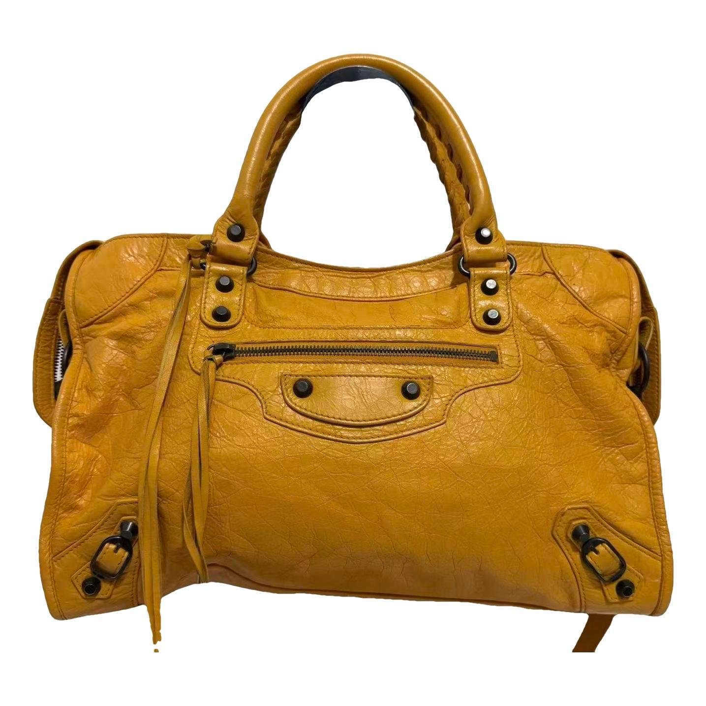 City leather handbag