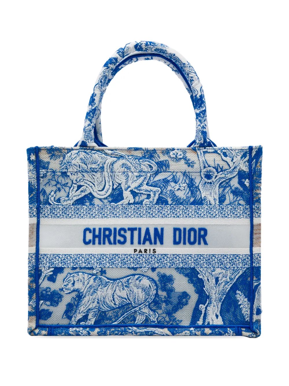2022 Small Canvas Embroidered Toile De Jouy Sauvage Book tote bag