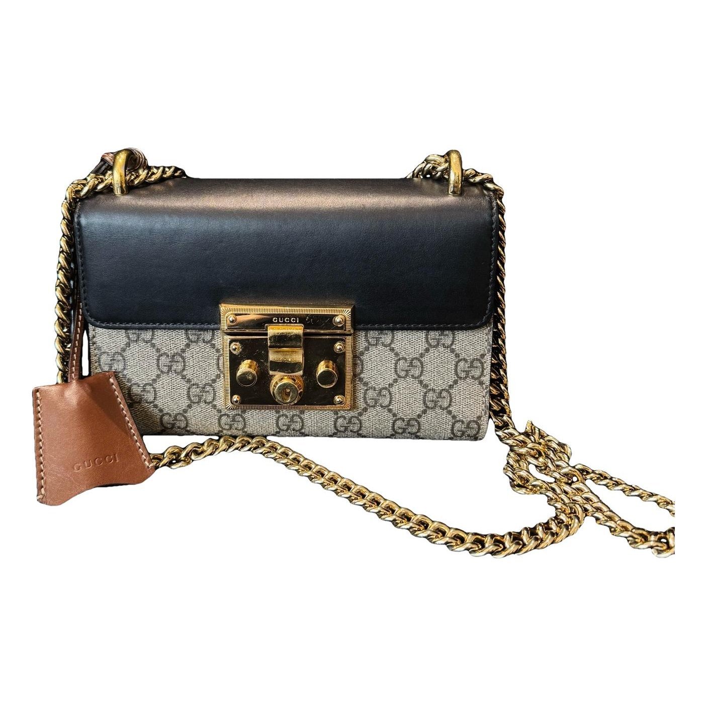Padlock leather handbag
