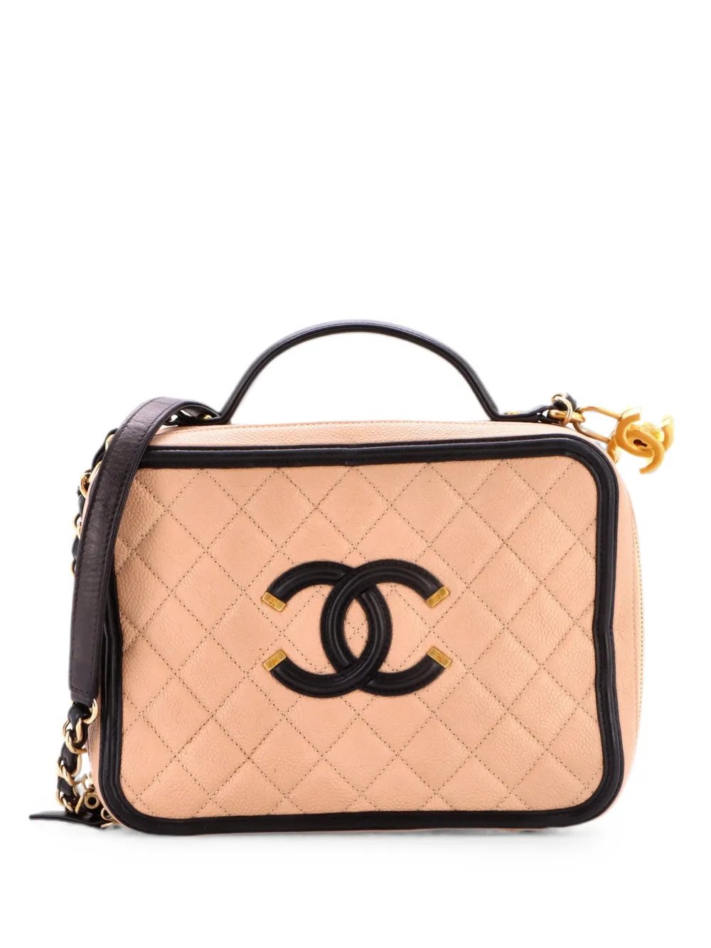 Filigree Vanity Case Quilted Caviar Large crossbody bag