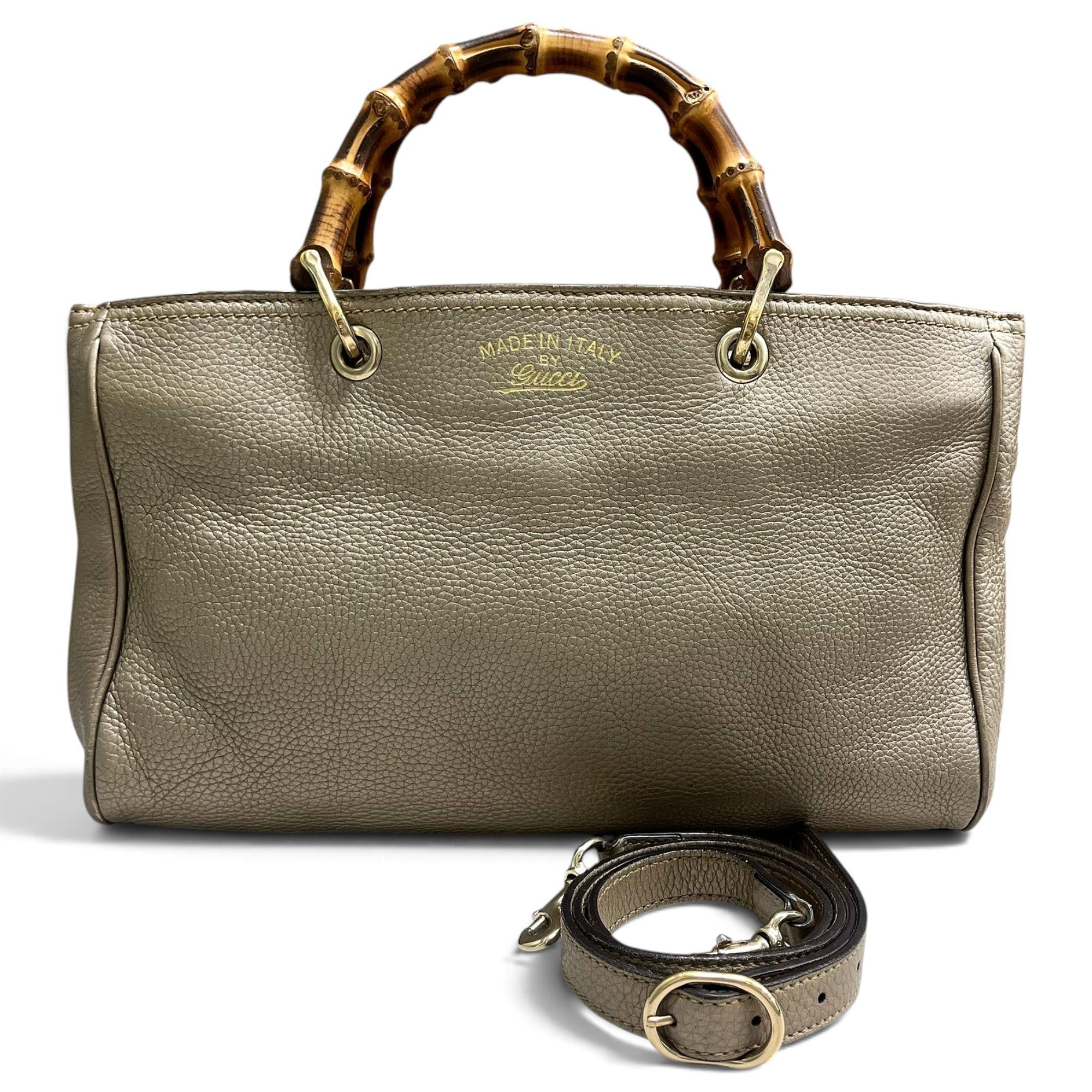 Bamboo Shopper leather handbag