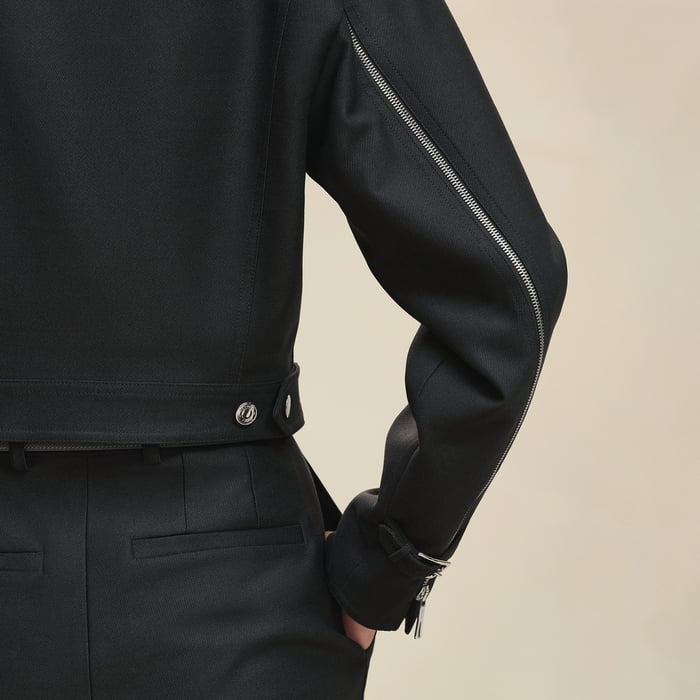 Noir Zipped Denim Jacket