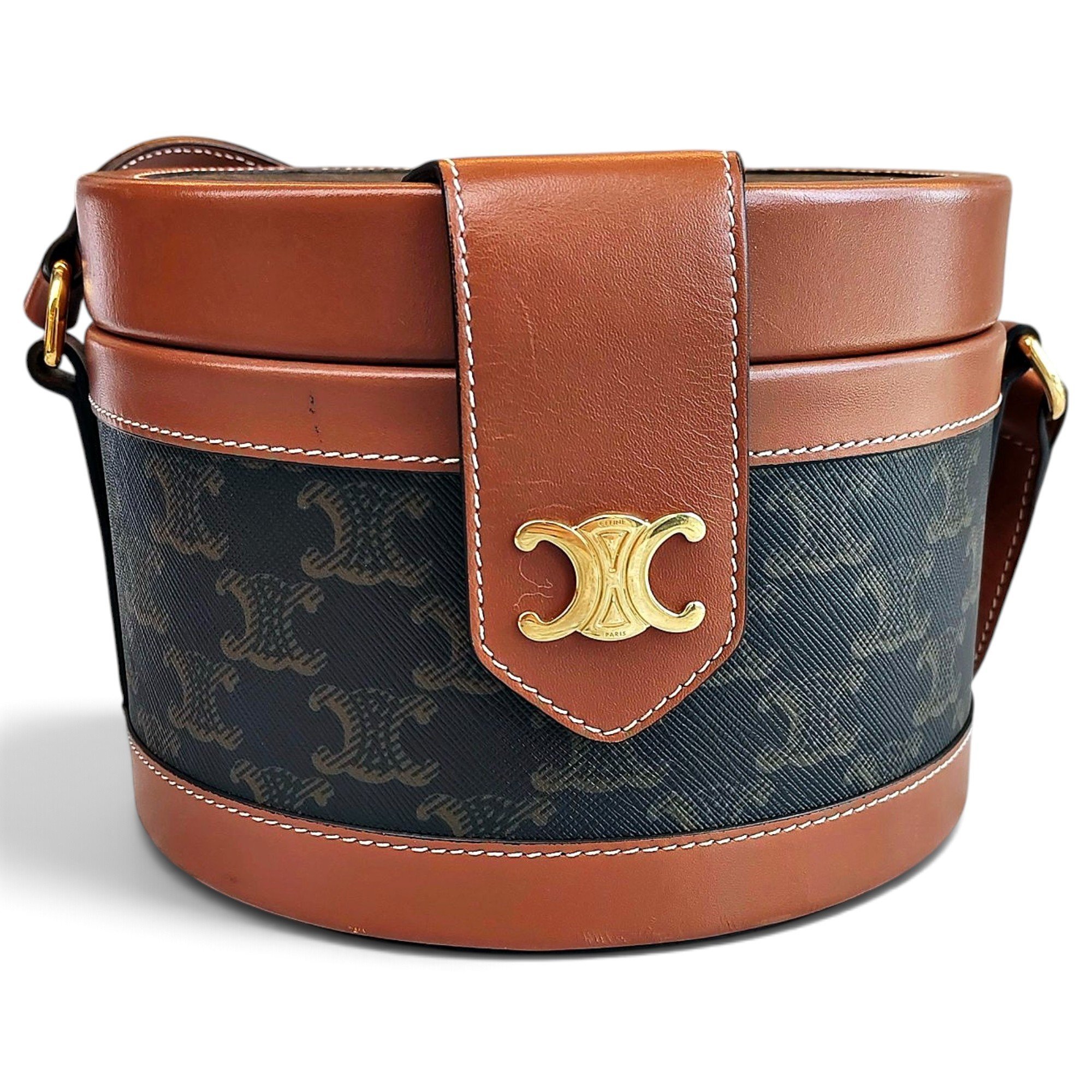 Tambour leather crossbody bag
