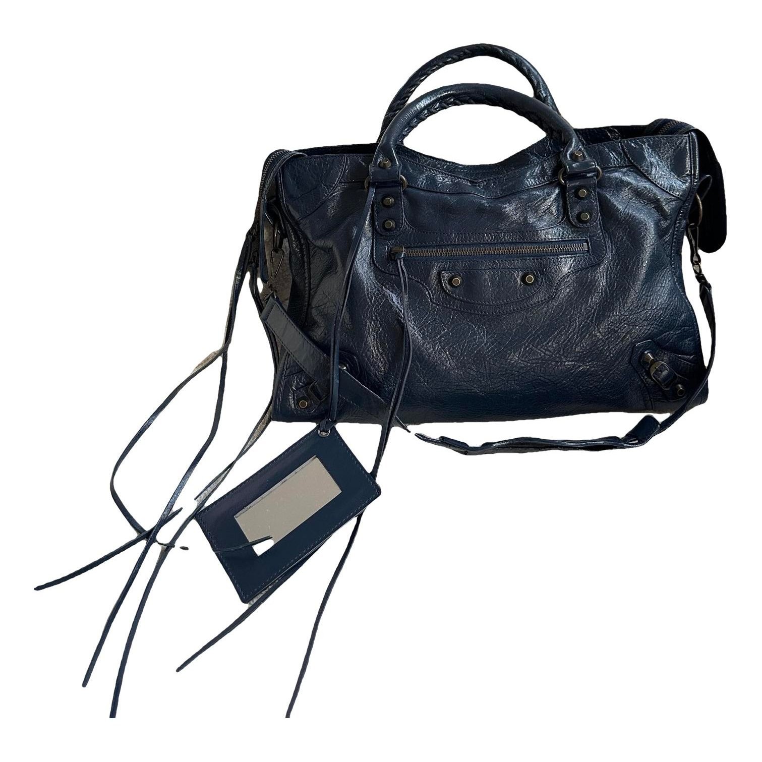 City leather handbag