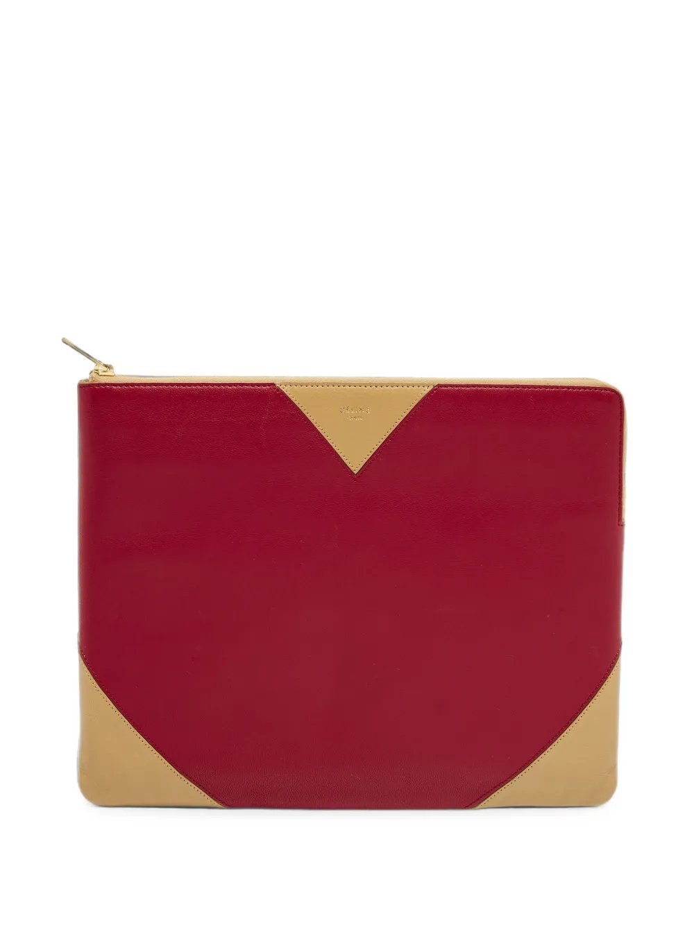 heart-motif zip-fastening clutch bag