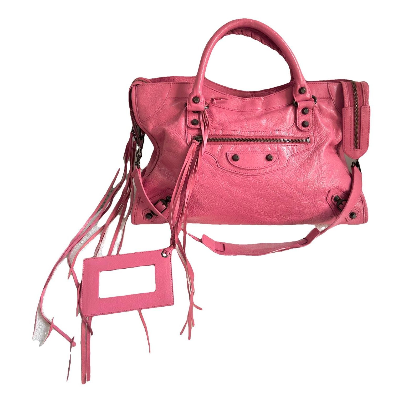 City leather handbag