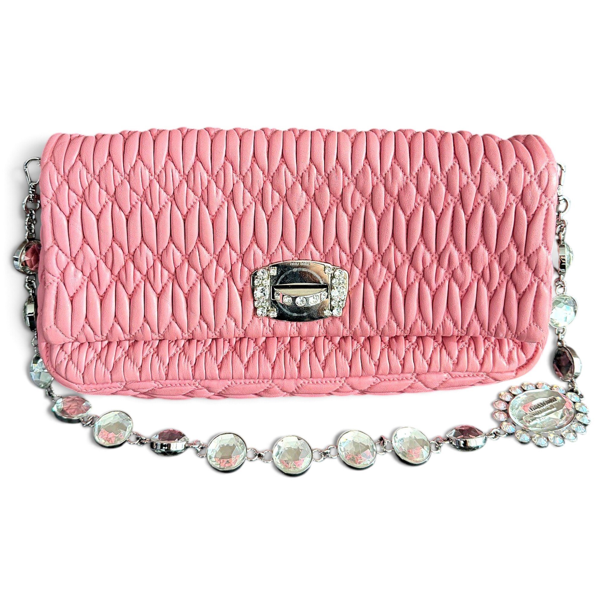 Miu Miu Miu Crystal leather handbag