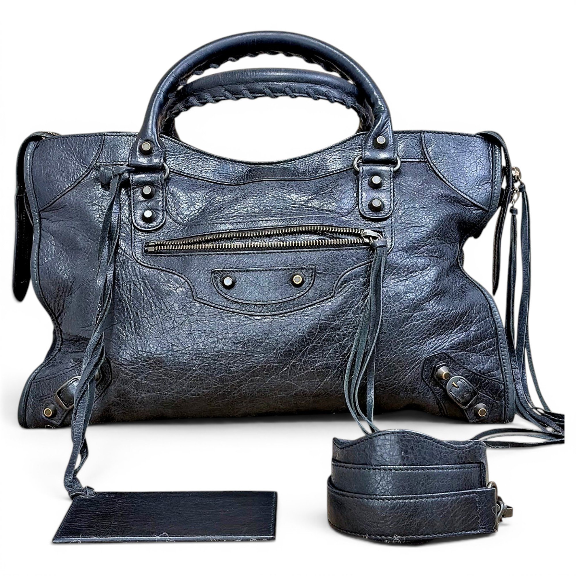 City leather handbag