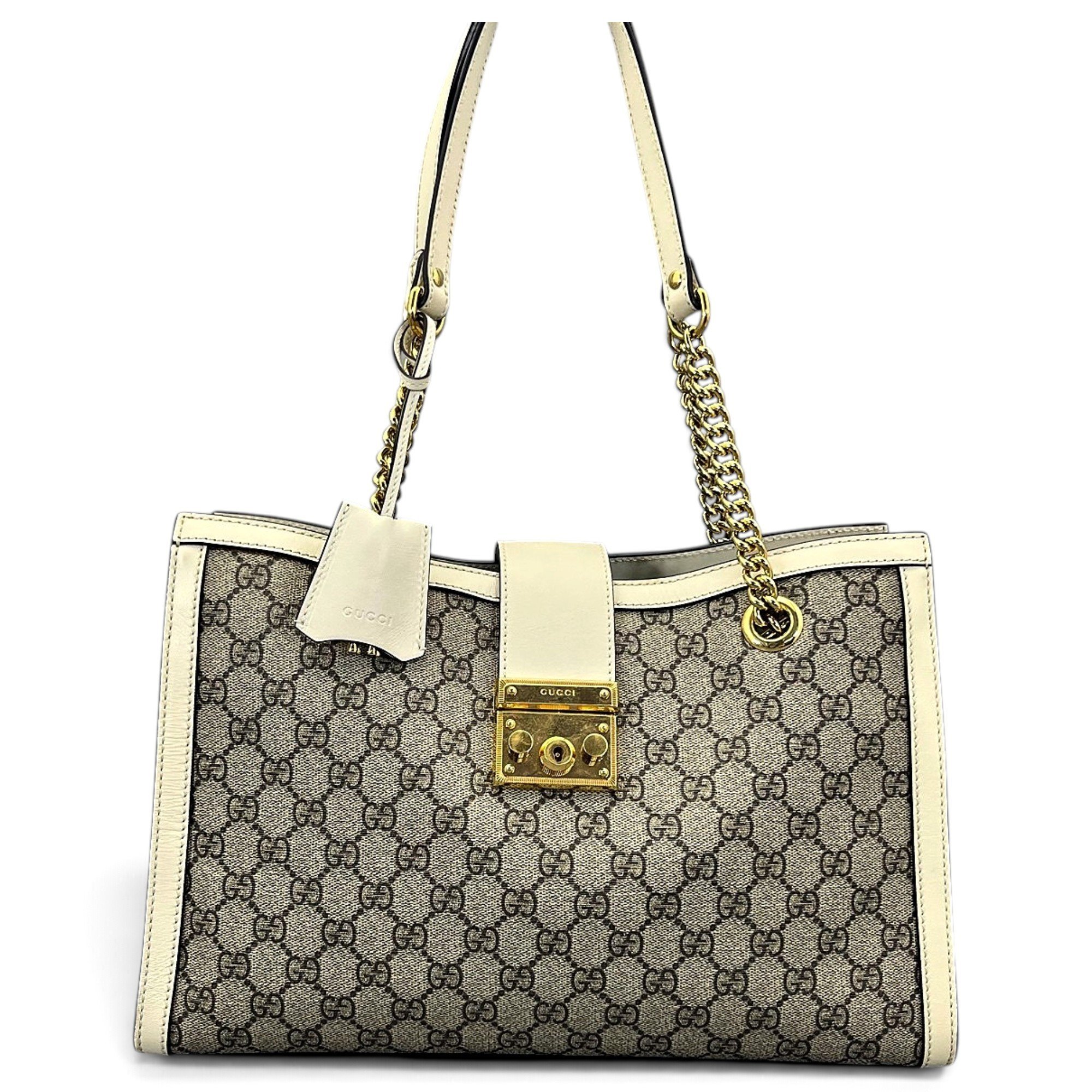 Padlock leather handbag