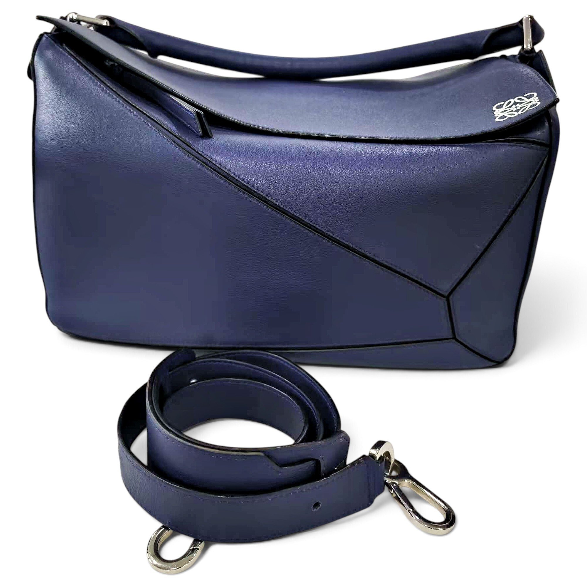 Puzzle leather handbag