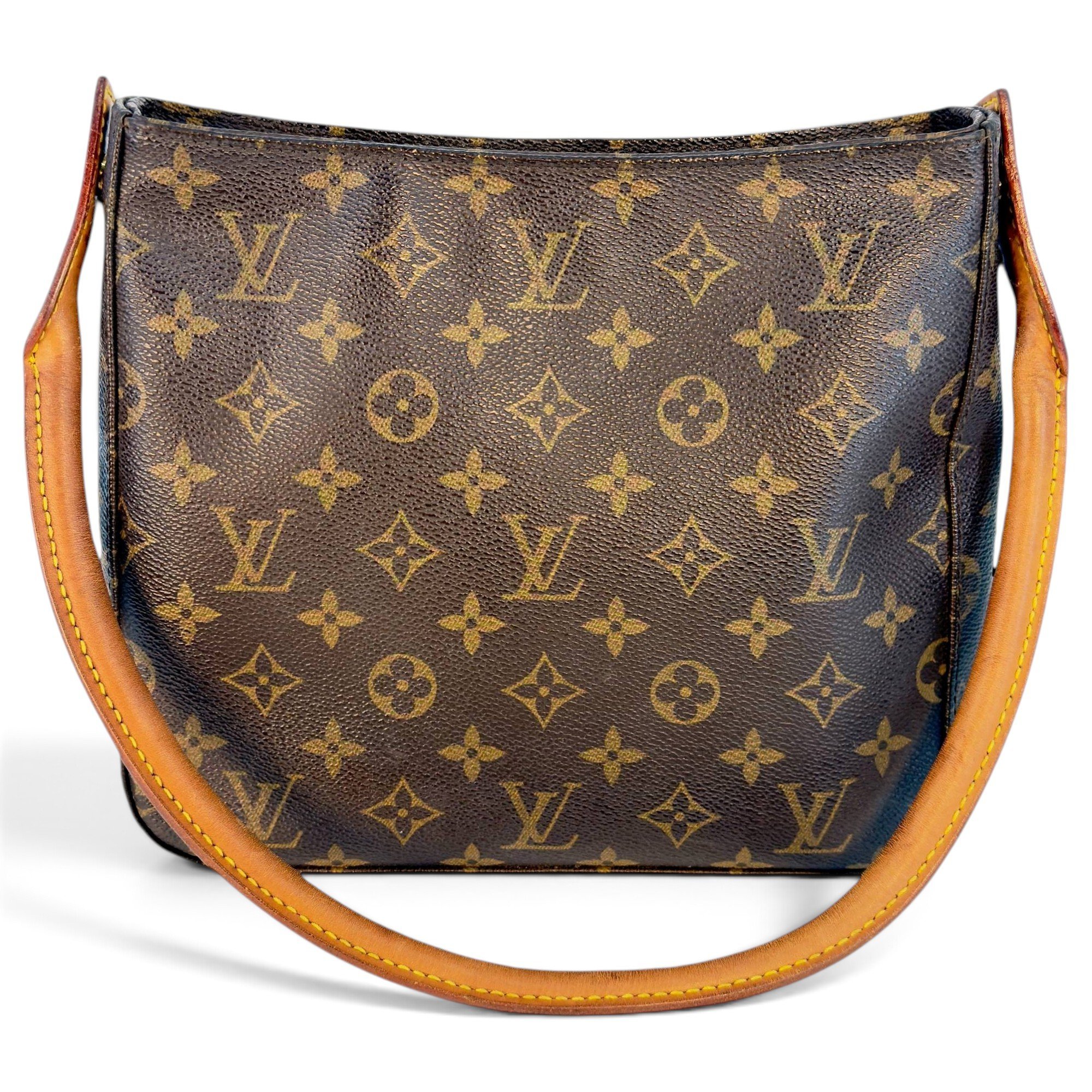 Looping leather handbag