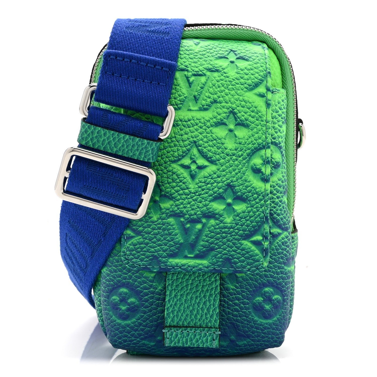 Louis Vuitton Taurillon Illusion Double Phone Case Bleu Vert