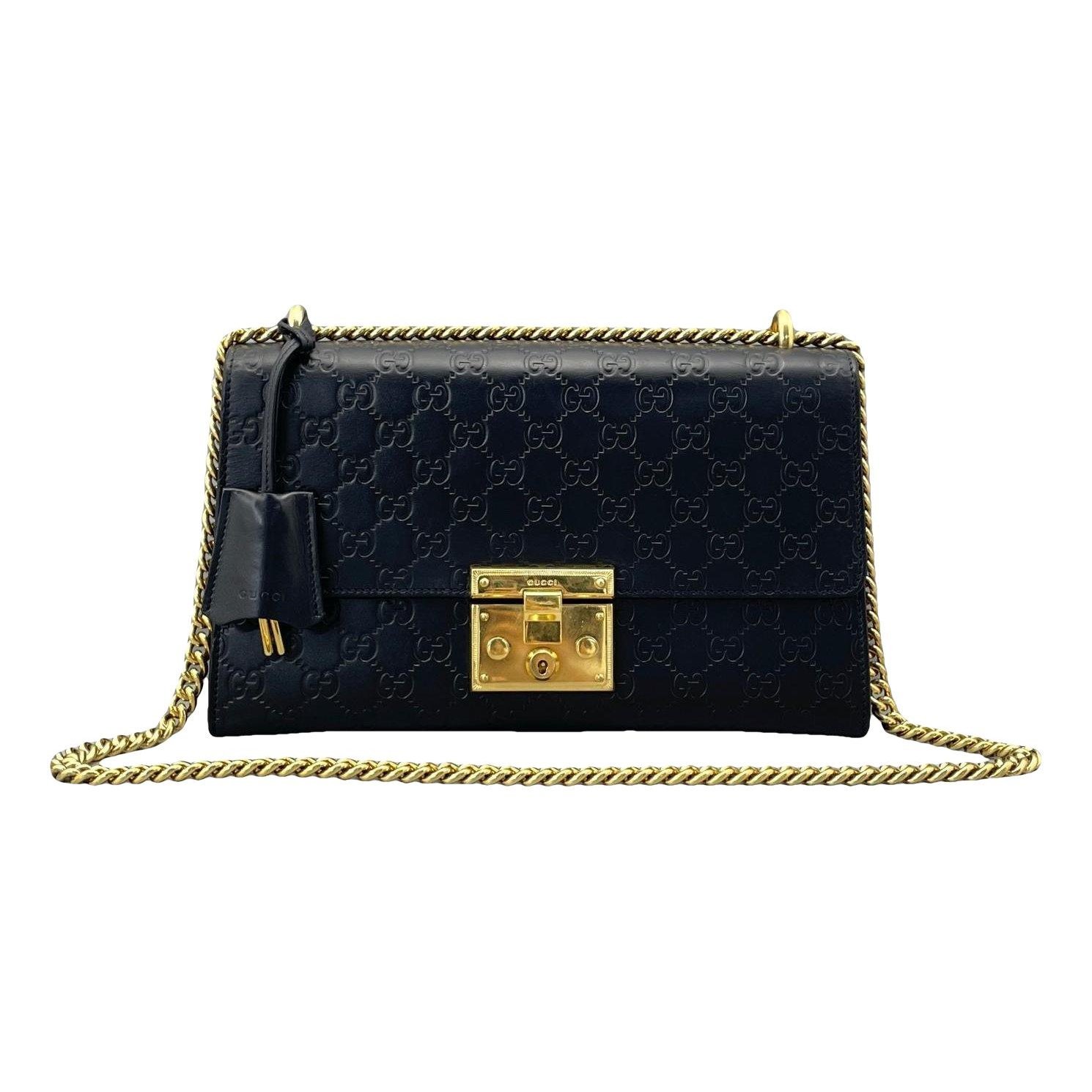 Padlock leather handbag
