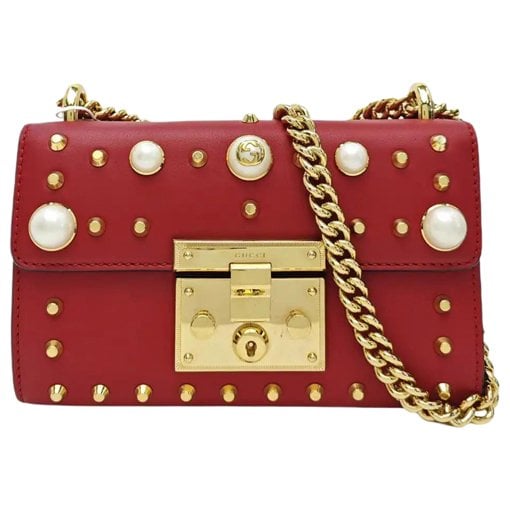 Padlock leather handbag